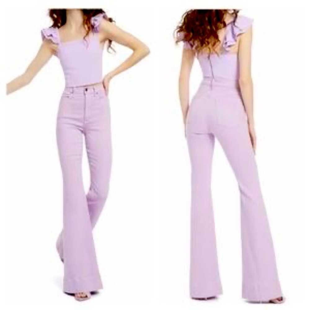 Alice + Olivia High Rise Bell Denim Jeans
